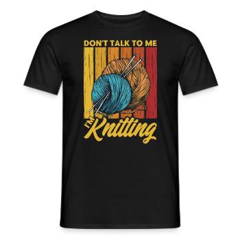 Yarn Knitting Knitting Knitting Lovers Gift - Men's T-Shirt - black - Front - AI Model Male 178 light (178cm)