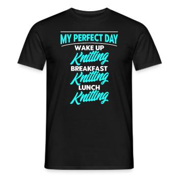 Knitting Fabric Knitting Knitting Gift - Men's T-Shirt - black - Front - AI Model Male 178 light (178cm)