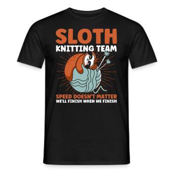 Garn stricken Stricken Stricken Stoff Geschenk - Männer T-Shirt - Schwarz - Vorne - AI Model Male 178 light (178cm)
