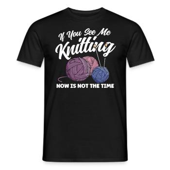 Yarn Knitting Knitting Knitting Lovers Gift - Men's T-Shirt - black - Front - AI Model Male 178 light (178cm)