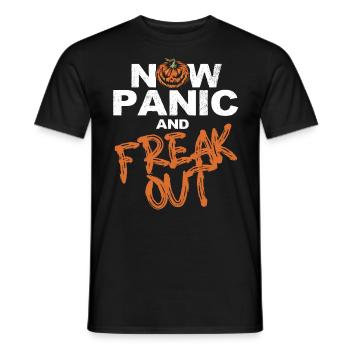 Horror Halloween Jetzt Panik Gruselig - Männer T-Shirt - Schwarz - Vorne - AI Model Male 178 light (178cm)