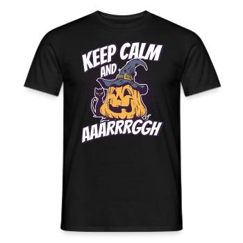 Horreur Halloween Restez calme Effrayant - T-shirt homme - noir - Devant - AI Model Male 178 light (178cm)
