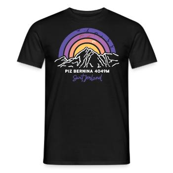 Piz Bernina Engadin Bergsteigen Wandern Schweiz - Männer T-Shirt - Schwarz - Vorne - AI Model Male 178 light (178cm)