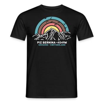 Piz Bernina Engadin Bergsteigen Wandern Schweiz - Männer T-Shirt - Schwarz - Vorne - AI Model Male 178 light (178cm)