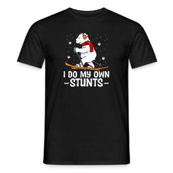 Skifahrer Ski Fahren Winter Schnee Bär Spruch - Männer T-Shirt - Schwarz - Vorne - AI Model Male 178 light (178cm)