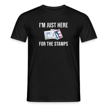 Stamps Collect Collector's Saying - Men's T-Shirt - black - Front - AI Model Male 178 light (178cm)