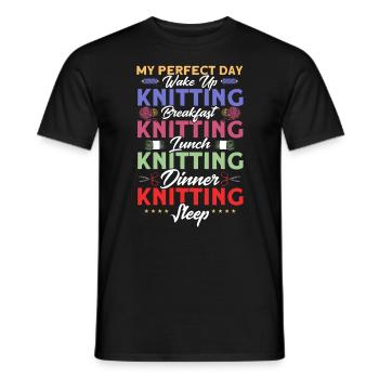 Tricot Tissu Tricot Cadeau tricot - T-shirt homme - noir - Devant - AI Model Male 178 light (178cm)