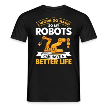 Robotic Robot Robotics Engineer Gift - Men's T-Shirt - black - Front - AI Model Male 178 light (178cm)