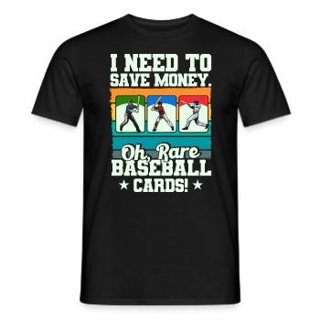 Carte de baseball Cadeau de collectionneur de cartes de baseball - T-shirt homme - noir - Devant - AI Model Male 178 light (178cm)