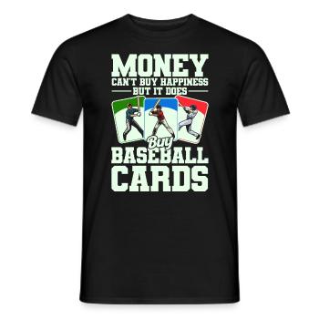 Sports Card Collection Collectors of Baseball Cards - Men's T-Shirt - black - Front - AI Model Male 178 light (178cm)
