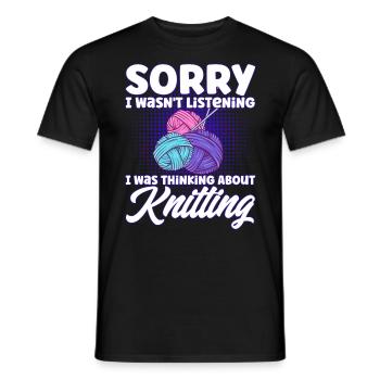 Knitting Knitting Lovers Knitting Gift - Men's T-Shirt - black - Front - AI Model Male 178 light (178cm)