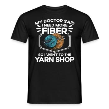 Yarn Knitting Knitting Fabric Knitting Gift - Men's T-Shirt - black - Front - AI Model Male 178 light (178cm)