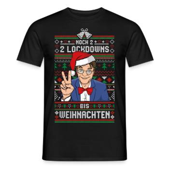 Lauterbach noch 2 Lockdowns bis Weihnachten Ugly - Männer T-Shirt - Schwarz - Vorne - AI Model Male 178 light (178cm)