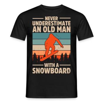 Snowboarding Geschenkidee für Snowboarder Snowboar - Männer T-Shirt - Schwarz - Vorne - AI Model Male 178 light (178cm)