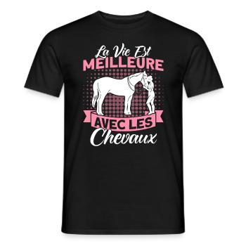Reiten Reiter Reiterin Geschenk - Männer T-Shirt - Schwarz - Vorne - AI Model Male 178 light (178cm)