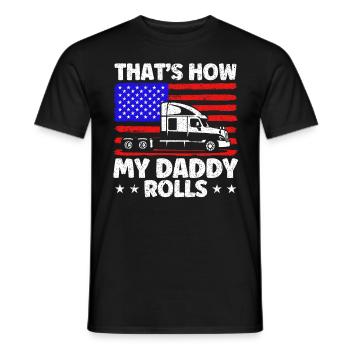 Trucker Semi-Remorque Truck Driver Cadeau - T-shirt homme - noir - Devant - AI Model Male 178 light (178cm)