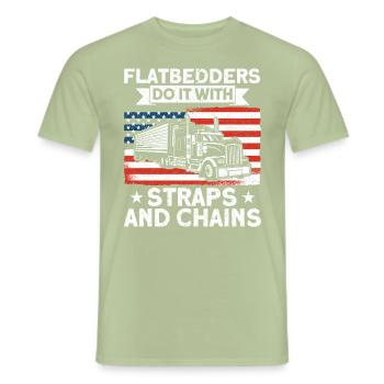 Semi-remorque Trucker Trucker Truck driver cadeau - T-shirt homme - vert sauge - Devant - AI Model Male 178 light (178cm)