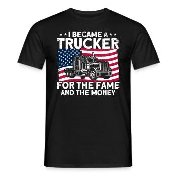 Trucker Semitrailer Truck Truck Gift - Men's T-Shirt - black - Front - AI Model Male 178 light (178cm)
