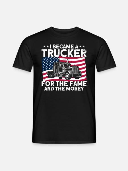 Trucker Sattelzug Fernfahrer Geschenk - Männer T-Shirt - Schwarz