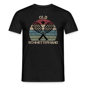 Alte Schmetterhand Tennis - Männer T-Shirt - Schwarz - Vorne - AI Model Male 178 light (178cm)