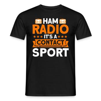 Radio amateur Code Morse diffusion radio amateur Gesche - T-shirt homme - noir - Devant - AI Model Male 178 light (178cm)