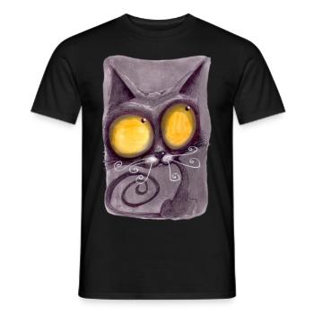 Serial Cat 15 - Men's T-Shirt - black - Front - AI Model Male 178 light (178cm)