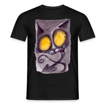 Serial Cat 11 - Men's T-Shirt - black - Front - AI Model Male 178 light (178cm)
