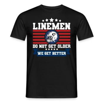 Joueur de football américain Équipe de football américain Foot - T-shirt homme - noir - Devant - AI Model Male 178 light (178cm)