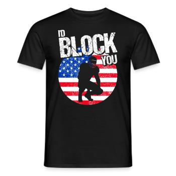 American Football Football Player American Footba - Men's T-Shirt - black - Front - AI Model Male 178 light (178cm)