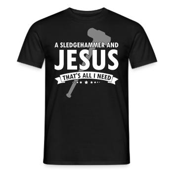 House demolition design and house renovation - Men's T-Shirt - black - Front - AI Model Male 178 light (178cm)