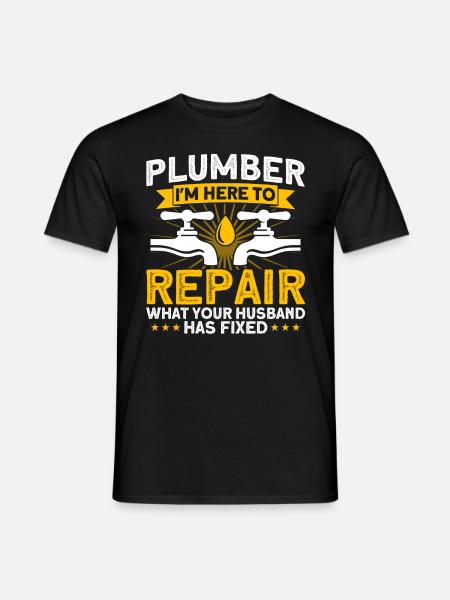 Klempner Sanitärarmaturen Instandhaltung von Sanit - Männer T-Shirt - Schwarz