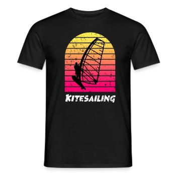 Kitesailing - Men's T-Shirt - black - Front - AI Model Male 178 light (178cm)