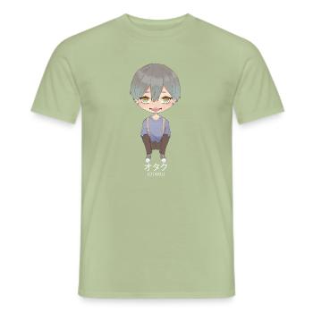 Otaku Anime Garçon - T-shirt homme - vert sauge - Devant - AI Model Male 178 light (178cm)