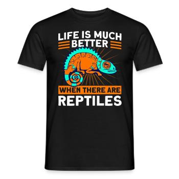 Reptile Lovers Reptile Snake Gift - Men's T-Shirt - black - Front - AI Model Male 178 light (178cm)