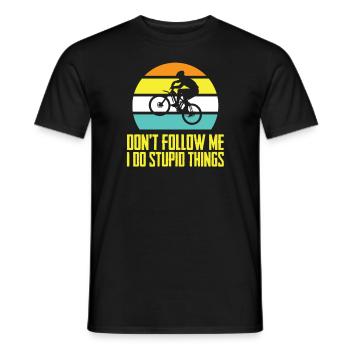 Mountainbike MTB Dowbhill Fahrrad Rad Radfahrer - Männer T-Shirt - Schwarz - Vorne - AI Model Male 178 light (178cm)
