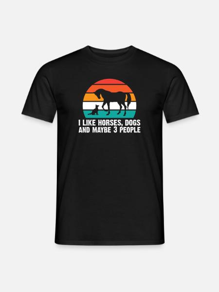 Pferde Hunde Reiten Reiter Spruch - Männer T-Shirt - Schwarz