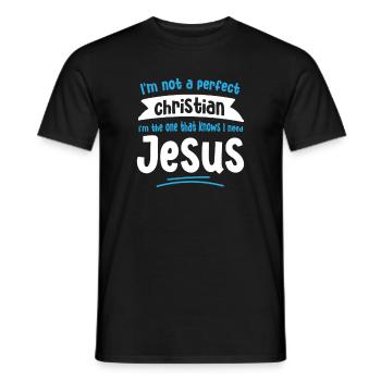 Glaube Christlich Jesus Christ Bibel Religion Gott - Männer T-Shirt - Schwarz - Vorne - AI Model Male 178 light (178cm)