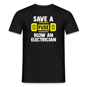 Electronics technician Electrician Electrical engineer - Men's T-Shirt - black - Front - AI Model Male 178 light (178cm)