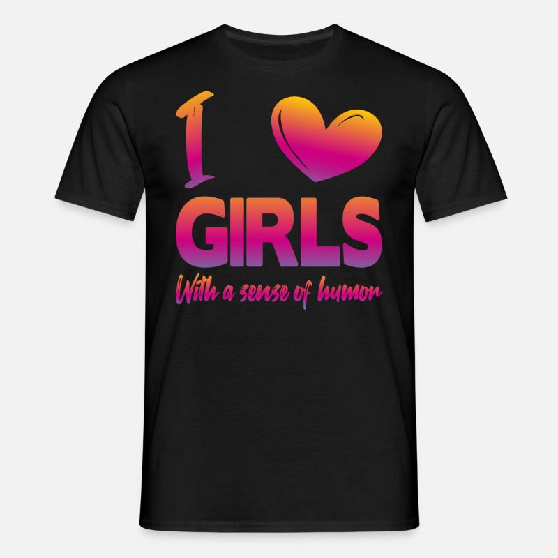 Ich liebe Mädchen - Männer T-Shirt - Schwarz
