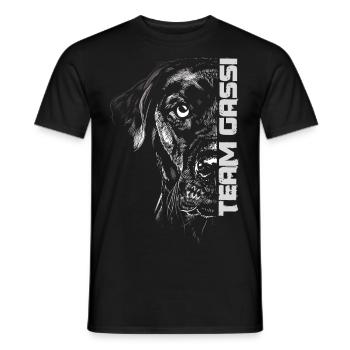 Labrador Retriever, Team Gassi - Männer T-Shirt - Schwarz - Vorne - AI Model Male 178 light (178cm)