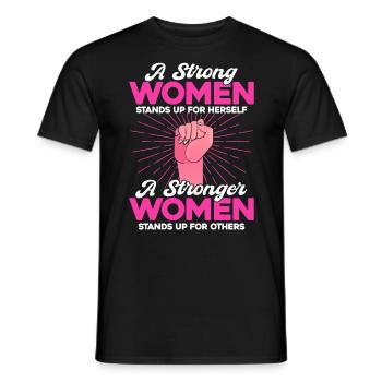 Feminist gender equality F - Men's T-Shirt - black - Front - AI Model Male 178 light (178cm)