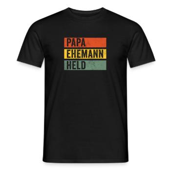 Bester Papa Ehemann Held Vatertag Männertag Lustig - Männer T-Shirt - Schwarz - Vorne - AI Model Male 178 light (178cm)