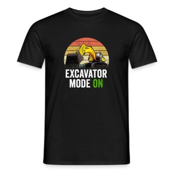 Excavator Excavator Excavator Construction Site Road Construction - Men's T-Shirt - black - Front - AI Model Male 178 light (178cm)