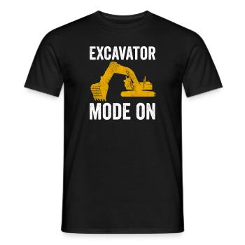 Ouvrier de la construction de pelle hydraulique travail de machine de construction - T-shirt homme - noir - Devant - AI Model Male 178 light (178cm)
