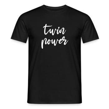 Gemini Twins Brother Sister Spruch - Men's T-Shirt - black - Front - AI Model Male 178 light (178cm)