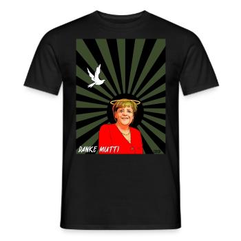 Danke Mutti Oliv Schwarz - Männer T-Shirt - Schwarz - Vorne - AI Model Male 178 light (178cm)