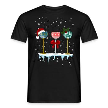 Vive Christmas_Christmas verre - T-shirt homme - noir - Devant - AI Model Male 178 light (178cm)