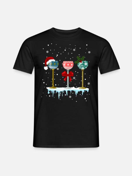 Cheers to Christmas_Christmas Glas - Männer T-Shirt - Schwarz