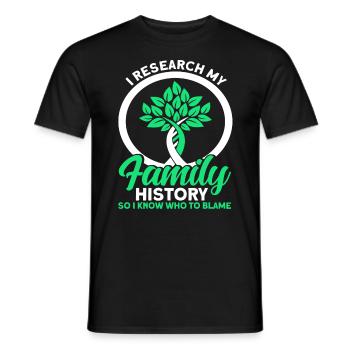 Généalogiste généalogiste Arbre généalogique Geschen - T-shirt homme - noir - Devant - AI Model Male 178 light (178cm)
