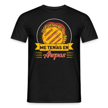 Venezuelan Food Food Lovers Arepa Gesche - Men's T-Shirt - black - Front - AI Model Male 178 light (178cm)